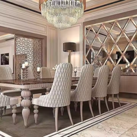 Ensemble de table à manger Furnistyle de style moderne et luxueux, table à manger de restaurant 10 places pour villa, matériau en pierre