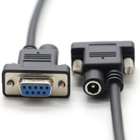 DB9 pin hembra a hembra con cable de extensión hembra DC5521 cable de alimentación