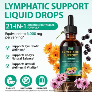 Compléments Liquides Biologiques Naturels pour le Soutien Immunitaire et la Détoxification du Système Lymphatique, Marque Privée, 60 ml - Product Image 3