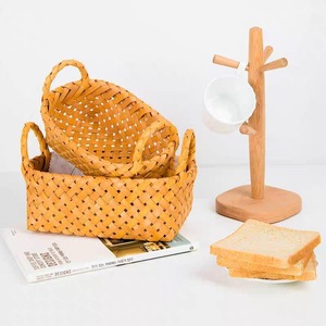 Cesto Ovale con Doppio Manico in Legno per Composizioni Floreali, <span class=keywords><strong>Pasticceria</strong></span>, Colazione, Caffetteria, Hotel, Servizio Alimentare e Regalo - Product Image 1