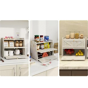 Estante de Almacenamiento de Madera Moulinex, Tamaño L, Doble Capa, Organizador de Encimera de Cocina, Color Retro, Madera Maciza, Soporte para Frutas y Aperitivos - Product Image 3