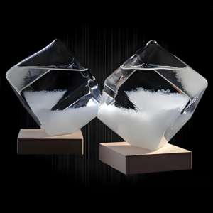 Baromètre en verre à cube, style amour fait main, couleur personnalisée, sans alcool/éthanol, prévisions météorologiques, tempête - Product Image 2