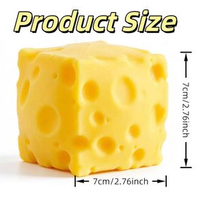 Jouet Squishy Géant en TPR en forme de Fromage, en plastique souple, sensoriel, amusant, à remontée lente, type Hamburger Mochi, pour cadeaux de fête - Product Image 3