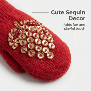 Gants en tricot douillets pour enfants pour l'hiver |   Mitaines pour tout-petits faites à la main de 0 à 6 ans |   Accessoires thermiques chauds pour l'automne et l'hiver - Product Image 3