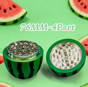 Jinlin Fashion New Design Watermelon Grinder Summer Modern Style 76MM 4Parts Zinc Alloy & Plastic <b>Rolling</b> Tray for Tobacco - Product Image 4