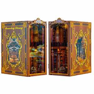 Casa <span class=keywords><strong>de</strong></span> <span class=keywords><strong>muñecas</strong></span> <span class=keywords><strong>en</strong></span> miniatura personalizable, Biblioteca <span class=keywords><strong>de</strong></span> monasterio, rompecabezas <span class=keywords><strong>de</strong></span> <span class=keywords><strong>madera</strong></span> 3D, modelo <span class=keywords><strong>de</strong></span> iluminación, Kit <span class=keywords><strong>de</strong></span> Rincón <span class=keywords><strong>de</strong></span> libro, juguete educativo hecho <span class=keywords><strong>de</strong></span> <span class=keywords><strong>madera</strong></span> <span class=keywords><strong>MDF</strong></span> - Product Image 5