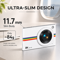 Cámara Digital Delgada de Moda, 96MP 8K, Enfoque Automático, Flash LED, Ligera, Estabilización Electrónica, Recargable, Compacta