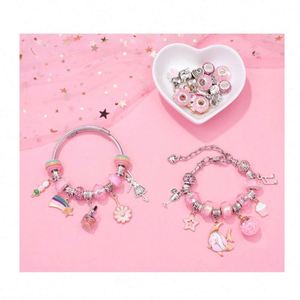 Custom 76pcs Logo Name <b>Beaded</b> Bracelet Set Women's Trendy Stainless Steel Jewelry Charms Personalized Gift Jewelry Making Toys - Product Image 6