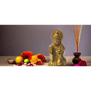 PARIJAT HANDICRAFT Large Hanuman Brass Idol Dios hindú de la fuerza Estatua para el hogar Oficina Novedad Regalo (Hanuman-ji) - Product Image 2