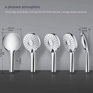 Pommeau de douche intelligent rond en ABS noir, 5 fonctions, jet de pluie, pour usage domestique et hôtelier - Product Image 3