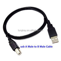 Kabel Printer LUNGKAY Custom USB 2.0 A ke B Male, Pelindung Jalinan, Bahan PVC, Pengisian Cepat, Transfer Data untuk Printer Komputer