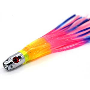 Tête de jet en métal de mer profonde salée leurres de pêche à la traîne grand jeu pêche paillettes flocons jupes calmar poulpe leurre - Product Image 1