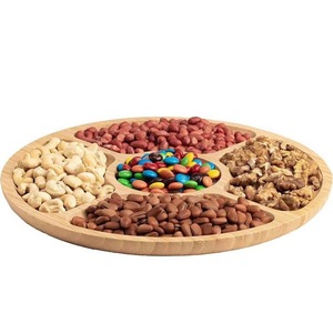Bamboo fruit plate, snack <b>tray</b>, five-compartment fruit <b>tray</b>, dessert <b>tray</b>, party <b>dinner</b> <b>tray</b>, candy <b>tray</b> - Product Image 3