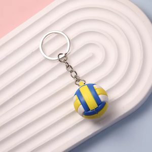 Wholesale Car Bag Accessories Sports Keyring <strong>Gifts</strong> 3d Volleyball Tennis <strong>Rugby</strong> Football Basketball PVC Mini Key Chains - Product Image 5