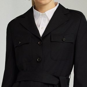 Elegante Completo da Donna <span class=keywords><strong>in</strong></span> Lana Nera <span class=keywords><strong>con</strong></span> <span class=keywords><strong>Cintura</strong></span>, Blazer Casual da Abbinare <span class=keywords><strong>con</strong></span> Pantaloni a Gamba Larga - Product Image 6