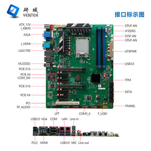 เมนบอร์ดอุตสาหกรรม Yentek W680 LGA1700 DDR5 ECC Micro-ATX 8SATA รองรับเครือข่ายคู่ 6 พอร์ตซีเรียล VGA HDMI - Product Image 3