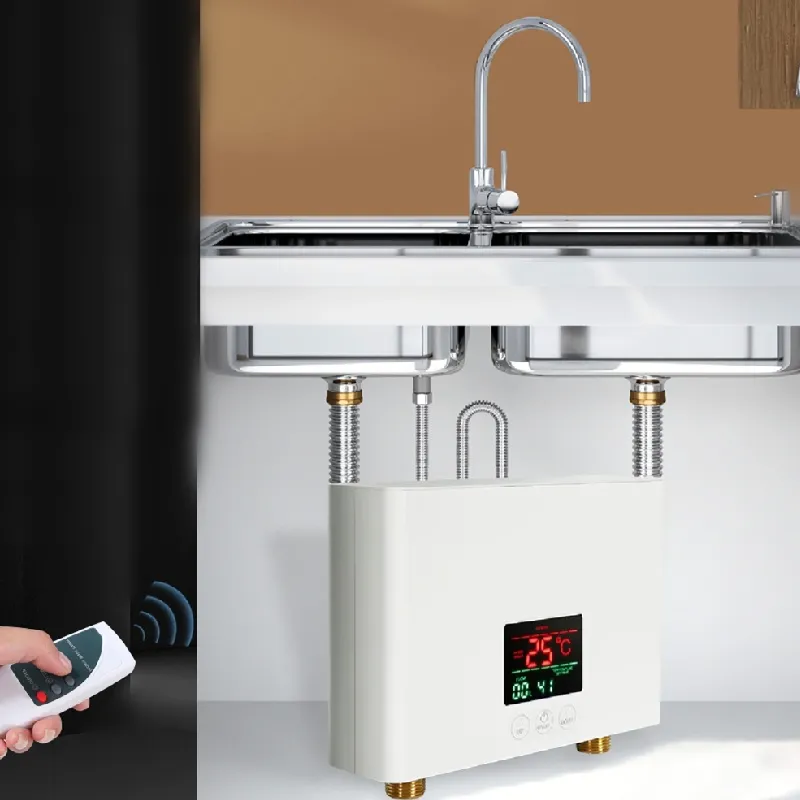 デジタル電気給湯器リモコンキッチン用瞬時タンクレス給湯器バスルームシャワー水急速加熱