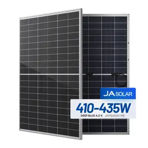JA双面独立光伏模块435瓦400瓦黑色框架双层玻璃太阳能电池板