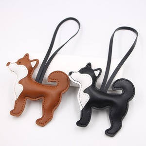 Hot Fashion Car Dog <b>Keychain</b> Pu Leather Bag Pendant for Women Cute Puppy Bags Decorations Accessories - Product Image 3
