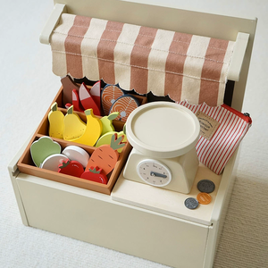 Venta directa del fabricante superventas juguetes educativos Montessori simulación de madera cocina soporte de helado para niños niñas para - Product Image 6