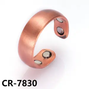 100% pure copper adjustable extensions custom magnet copper rings set agates