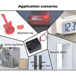 5個DC 12Vミニピエゾビーパー電気警報サイレン110dB保険セキュリティ盗難防止警報サウンダー高デシベルアクティブブザー - Product Image 6