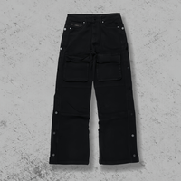Venta caliente Pantalones de mezclilla de pierna ancha personalizados Pantalones vaqueros de hombre negros sueltos apilados Nuevo estilo Pantalones vaqueros de ajuste holgado para hombres