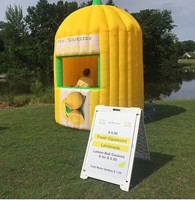 Support de limonade gonflable Oxford/PVC d'été avec bannière alternative Tente portable pour les ventes de boissons en plein air