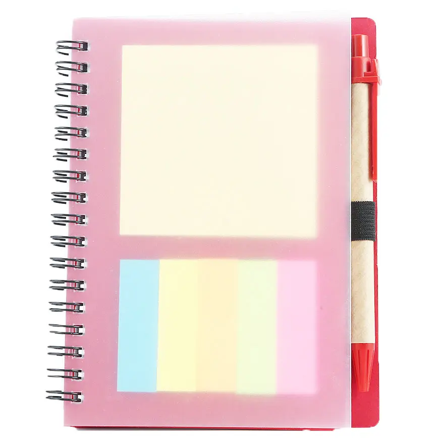 Spiral Notebook Business Notepad Wide Ruled Notebooks with Pen Holder and Sticky Notes Index Tabs Page Markers for School Office