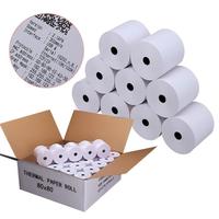 Rouleau de papier thermique de haute qualité 80x80 mm 48 g/m² sans BPA pour tickets de parking, TPV et reçus de guichet automatique