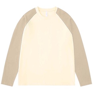245gsm 100% coton surdimensionné Raglan noir et blanc à manches longues T-shirts graphiques pour hommes femmes - Product Image 5