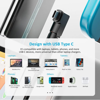 Pengisi Daya Laptop USB-C Universal 90W dengan 20 Tip Pengganti Adaptor AC untuk Dell HP Acer Asus Lenovo IBM Toshiba Samsung MacBook