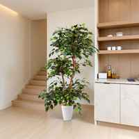 Arbre Banyan Artificiel 150cm, Tronc en PET, Écologique, Moderne, Haute Qualité, Durable, Faible Entretien, Décoration Intérieure Maison et Bureau, Anti-UV