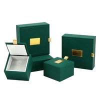 Nouvelle boîte de rangement pour bijoux de haute qualité, personnalisée, de couleur vert foncé, créative, avec collier, bague, longue chaîne et bracelet