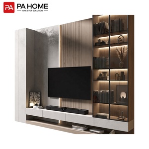 Tủ Phòng Khách Bằng Gỗ Thiết Kế Hiện Đại PA Tủ Trưng Bày Kính Tự Chọn Tủ Phòng Khách - Product Image 1