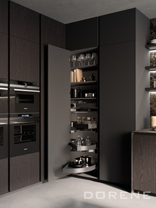 2025 dorene đương đại tối màu xám sơn mài sẵn sàng để lắp ráp hiện đại L hình được thực hiện tại Trung Quốc tủ bếp từ Trung Quốc - Product Image 6