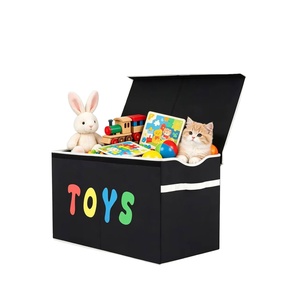 Grande boîte de rangement pour jouets d'enfants, bacs de rangement pliables et robustes avec couvercles - Product Image 1