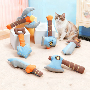 Jouets durables pour chat Buster Ennui Nettoyage des dents Armes froides Cataire Jouets à mâcher en toile avec bâtonnets Teaser pour usage intérieur/extérieur - Product Image 1