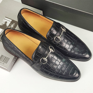 Men's Genuine Leather Loafers Pointed Toe Slip-On <b>Summer</b> Comfort Buckle <b>Decorated</b> Shoes - Product Image 1