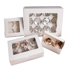 Boîte à pâtisserie jetable écologique et recyclable personnalisée, auto-érectible, en papier couché, pour l'emballage alimentaire, le pain et les mini-tartes - Product Image 1