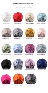 หมวกคลุมผมแบบสองชั้น ปรับได้ ผลิตจากผ้าซาติน โพลีเอสเตอร์ และสแปนเด็กซ์ สีพื้น สำหรับผู้หญิง ใช้สำหรับใส่ตอนกลางคืน บำรุงผม แต่งหน้า หรือคลุมผมแบบเต่า - Product Image 6