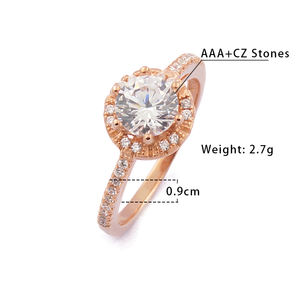 キラキラジュエリーキュービックジルコニアプロミスエンゲージメントウェディング指ローズゴールドメッキリアルシルバーピンキーリング女性 - Product Image 6