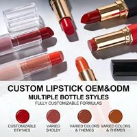 Collection de cosmétiques de beauté minéraux mats de luxe de marque personnalisée, produits de maquillage, rouges à lèvres et gloss à lèvres tendance