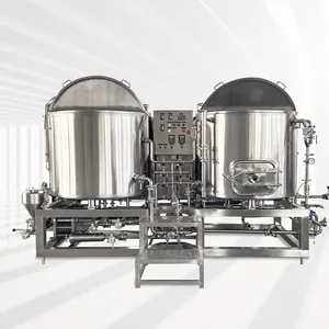 PID PLC control microbreery bir Brewhouse 5bbl 10bbl 2-kapal 3-kapal 500l 1000l peralatan pembuatan bir/BIR