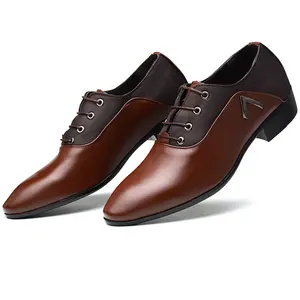 Wholesale Leather Shoes Men's Business Formal Lace-up Gentleman Office Work Derby Mens Dressing Shoes