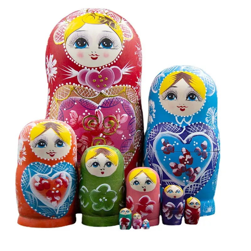 10 pz gufo matrioska per bambole in legno fatto a mano in legno russo 