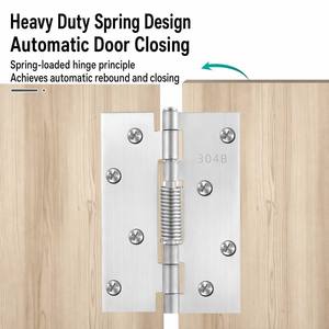 Self Closing <b>Spring</b> Hinge Automatic Folding Stainless Steel Silver for Electric Box Cabinet Wardrobe Furniture <b>Door</b> Hardware - Product Image 3