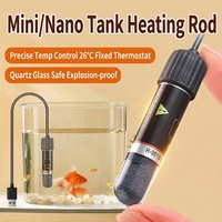 Chauffe-eau d'aquarium USB JSD 10W Mini 26 ℃   Batterie externe à température constante et chargeur de téléphone pour aquarium de 2,5 L