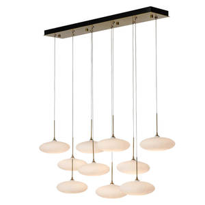 Lámpara de Techo Lineal de Cristal con Forma de Nube Nórdica para Comedor, Moderna, Rectangular, Altura Ajustable, Simple, de Cristal - Product Image 1