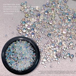 ลูกปัดกลมกลมขนาดผสมสำหรับตกแต่งเล็บออโรร่าลูกปัดกลมใสสำหรับตกแต่งคริสต์มาส - Product Image 3